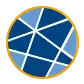 Blue circular abstract icon for BTC in Mental Health, a non profit organization that provides mental health services